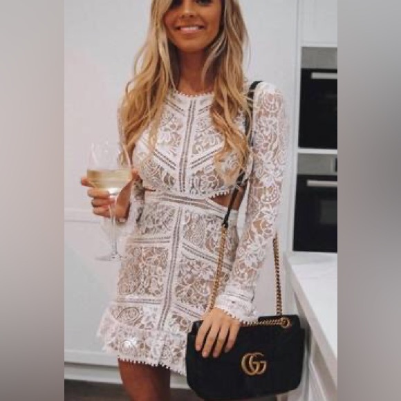 For love & lemons emerie knit mini long sleeve cut out backless dress beautiful - Picture 8 of 10